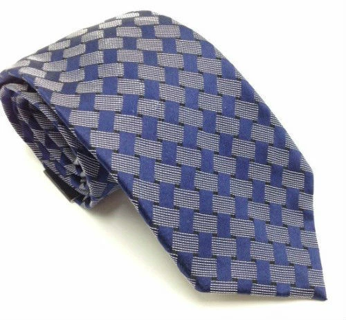 Corbata de seda a cuadros azul marino Sean John accesorio para hombre Foto 1 de 1