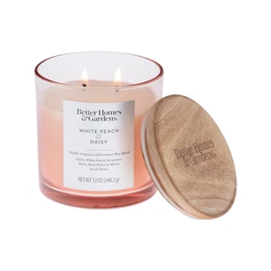 White Peach and Daisy Duftkerze 2-Docht Ombre Glas 12 Unzen - Bild 1 von 12