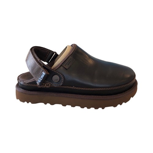 Scarpe UGG donna Goldens zoccoli rigenerati pelle ferro legno marrone 1167536