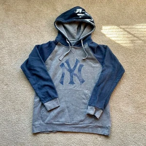 Sudadera con capucha grande gris y azul marino L de Fanatics MLB New York Yankees para hombre - Imagen 1 de 2