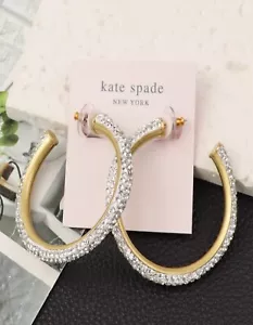 Kate Spade New York Women sparkling party hoop Flower Fashion Earrings - S925 - Picture 1 of 2