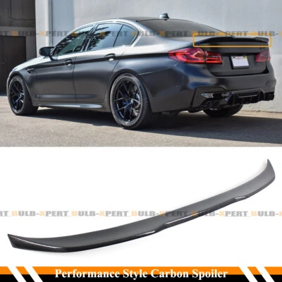 FOR 2017-2023 BMW G30 G38 530i 540i F90 M5 COMP STYLE CARBON FIBER TRUNK SPOILER - Image 1 of 4