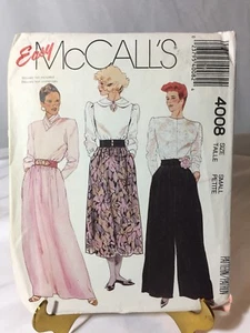 Pantalones de falda Easy McCall's 4008 de colección talla pequeña 10-12 patrón de costura sin cortar - Imagen 1 de 4