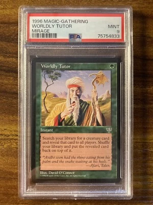 MTG✨WORLDLY TUTOR✨Mirage PSA 9 MINT 1996 Uncommon FETCH Creature INSTANT Low POP - Image 1 of 2