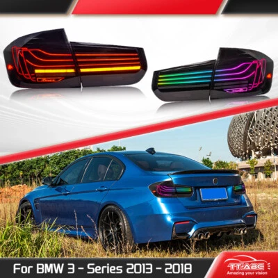 RGB LED Tail Lights For 2013-2018 BMW F30 F35 3-Series Sequential Rear Lamps - Image 1 of 4