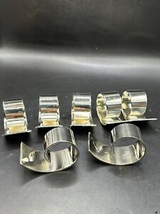 7 Silverplate Contemporary Modern Swirl Napkin Rings