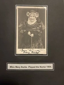 ROMEO & JULIET COLLECTION Victorian Actress SIGNED MARY RORKE 1904 CDV POSTCARD - Picture 1 of 3