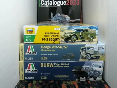 LOTTO NUOVO D-DAY 3 KIT : ITALERI SCALA 1:35 COD. 6392+228+ZVEDZA 3581 +CATALOGO - Immagine 1 di 4