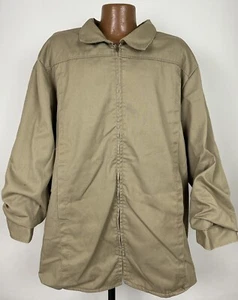 Khaki Gefängnis Jacke Herren 3XL durchgehender Reißverschluss Flanell gefüttert Arbeit Hausarbeit Scheune Mantel schwer - Bild 1 von 14