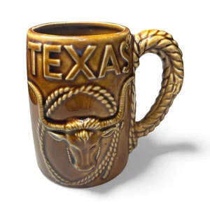 Vintage Souvenir Texas Longhorn Cowboy Mug - Made In Japan - Picture 1 of 7