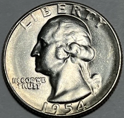 1954 S/S Quarter Errors Strike Through Grease DDO DDR RPM Slight Caping D.C. UC - Image 1 of 4