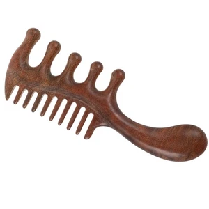 Sandelholz-Massage Kamm Holzkamm Mit Breiten Zähnen Kopfmassagekamm - Bild 1 von 12