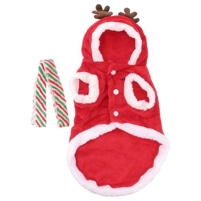  Disfraces de perro pequeño sudadera con capucha para perros franela mascotas ropa de Navidad Foto 1 de 4