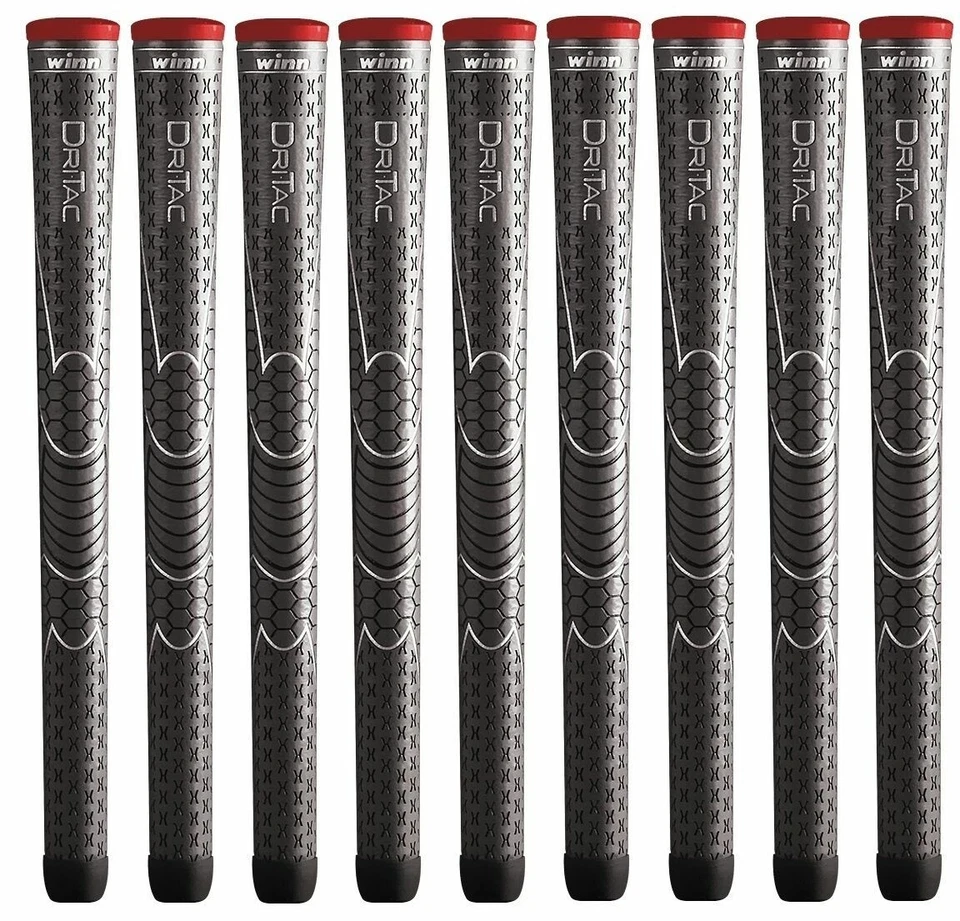 13 件套 Winn Dri-Tac DriTac AVS 柔软深灰色标准尺寸高尔夫握把 5DTDG — 第 1/4 张图片
