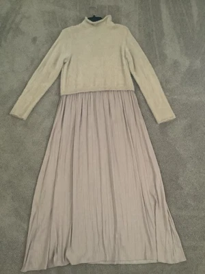 Anthropologie Twofer Maxi Dress Beige XLP Sparkly Thea - Image 1 of 4