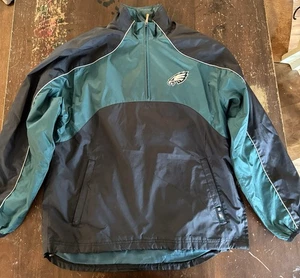Vintage Reebok Philadelphia Eagles Green Pullover Windbreaker NFL Men’s Size M - Picture 1 of 7