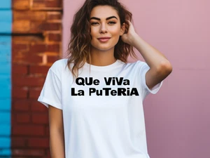 Que Viva La Puteria Shirt, Spanish Party Tee, Spanish Party Tee, Mütze, Beuteltasche - Bild 1 von 34