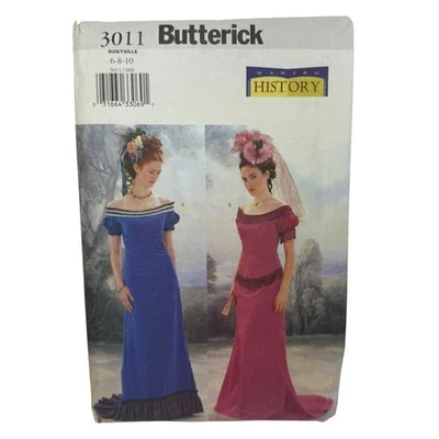 Butterick Sewing Pattern 3011 UNCUT Edwardian Gown SIZE: 6 8 10 Womens Cosplay - Image 1 of 3