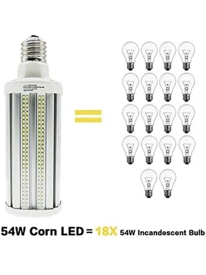 54W LED Corn Light Bulb Super Bright 400W Equivalent 5400Lm E39 Large Mogul Base - Image 1 of 4