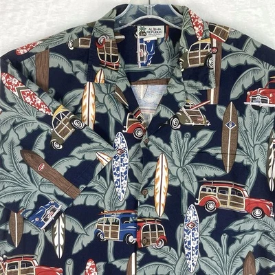 VTG Aloha Republic Mens XL Hawaiian Floral Aloha Y2K Woody VW Surfboard Shirt - Image 1 of 4