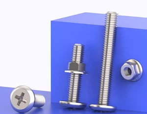 304 Stainless Steel Connector Bolts Phillips Flat Head Screws Flange/Hex Nut Set - Picture 1 of 12