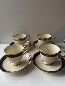 Lenox Ambassador Collection Winslow Castle Cup and Saucer 4 Settings Footed - Picture 1 of 19