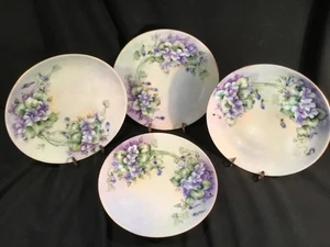 Antique Handpainded Goldtrimmed Set of 4 Plates by Thomas Sevres Bavaria c.1908+ - Picture 1 of 8