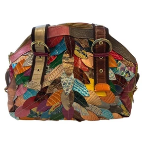 Bolso de mano de diseñador Chaos Patchwork de cuero colorido cocodrilo en relieve - Imagen 1 de 8