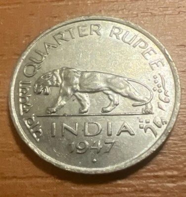 1947 British India Quarter Rupee UNC L0050 - Image 1 of 2