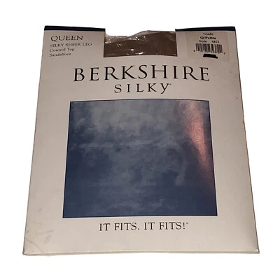 BERKSHIRE Silky Pantyhose Size Q/Petite NUDE Sheer Leg, Control Top Sandalfoot - Image 1 of 4