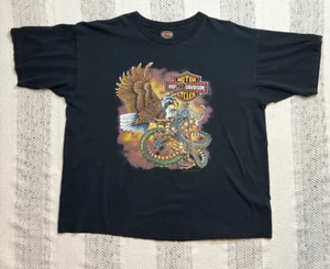 Vintage 1988 Harley Davidson Eagle & Dragon Germany Single Stitch T Shirt XL - Picture 1 of 9