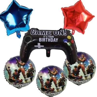 FORTNITE gaming FOIL BALLOONS Birthday Party 6 piece set USA SELLER Loot Llama - Image 1 of 4