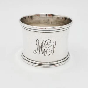 Antiguo anillo de servilleta de ley MEP clásico borde roscado - Imagen 1 de 6