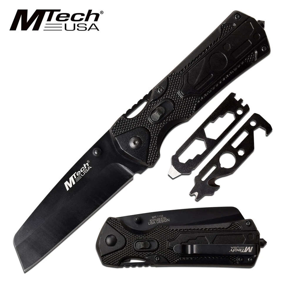 Cuchillo Plegable | Mtech 3.5" Negro Hoja Pie de Oveja Utilidad Multiherramienta Foto 1 de 1