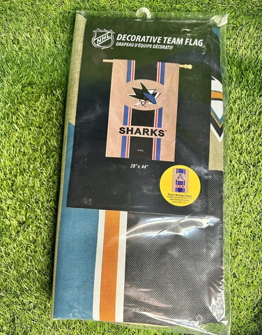 America Team Sports  Burlap 28"x44" San Jose Sharks NHL Hockey Flag Cover