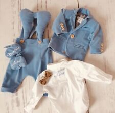 Baby Taufanzug Babyanzug Taufoutfit Taufe Jacke+Hemd+Hose+Fliege+Flügel+Schuhe