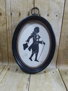 Vintage Laurene Rose Diehl fantasia gentiluomo canna silhouette arte nero incorniciato - Foto 1 di 7