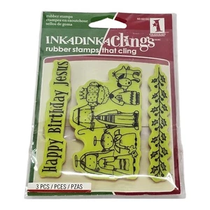 Inkadinkado Cling Stamps Happy Birthday Jesus Krippe Weihnachten Urlaub - Bild 1 von 5