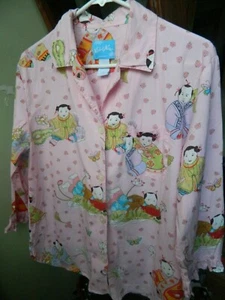 Super Cute (Top Only) Nick and Nora Asian-Inspired Pink Sleepwear Top. Size S - Picture 1 of 9