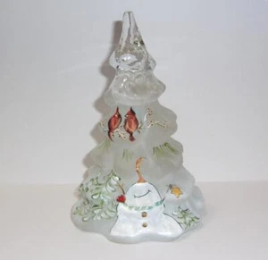 Fenton Glass Winter Joy Cardinal Bunny Christmas Tree Figurine Ltd Ed #2/56 - Picture 1 of 9