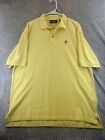 Ashworth Mens Golf ShirtLarge Yellow Short Sleeve Logo