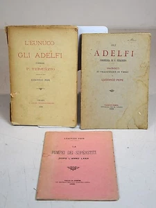 1884 AUTOGRAFO LUDOVICO PEPE OSTUNI 3 LIBRI ADELFI POMPEI DEDICA AUTOGRAFA SC96 - Foto 1 di 6