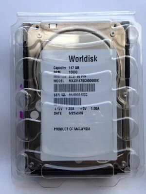 80 Pin Hard Drive Worldisk MXJ3147SC800600W 147 GB 10000 RPM SCSI - Image 1 of 4