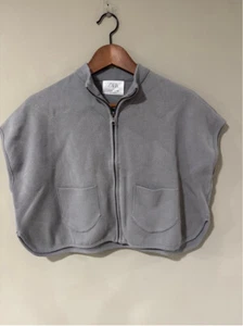 Zara Vest Girls Gray Full Zip Pancho Cardigan Knit Layering Oversized Size 6-7Y - Picture 1 of 4