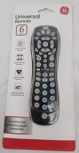 GE Universal Remote Control 6 Device 24922 for DVD VCR Cable Satellite - Picture 1 of 4