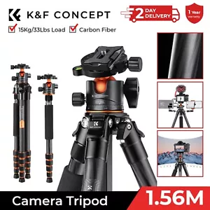 K&F Concept 62" Camera Tripod Pro Carbon Fiber Monopod Metal Ball Head fr Travel - Picture 1 of 6