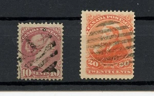 KMC4076 - Kanada #40 & #46 (C626) Queen Victoria 10¢ & 20¢ Ausgaben, U, Sehr guter Erhaltungszustand, CV $ 215,00 - Bild 1 von 2
