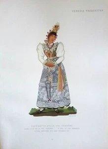 1900 COSTUME GIOVINETTA DELLA VAL GARDENA BOLZANO - Imagen 1 de 1