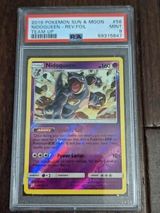 2019 Pokemon Sun & Moon Team Up Nidoqueen Reverse Holo #56 - PSA 9 MINT - Picture 1 of 3