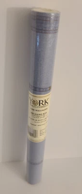 Rollo doble de papel tapiz fino York Wallcoverings - PATRÓN DE MEZCLILLA AZUL RARO 56 pies cuadrados Foto 1 de 4